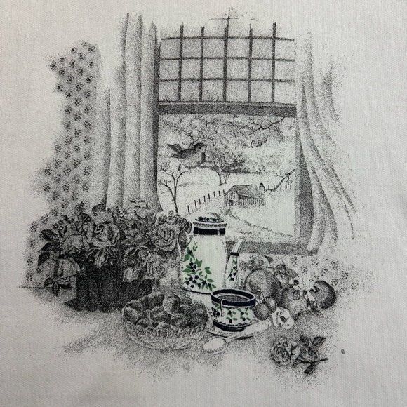 Vintage Window Birds Nature Crewneck Size XXL - Picture 4 of 5